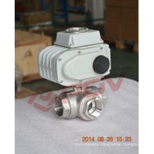 Free bracket thread stainless steel 3-way mtorized ball valves